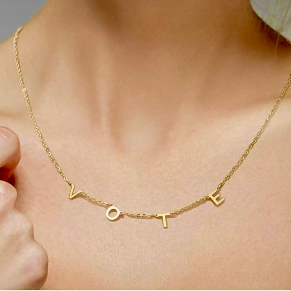 ✨LAST 1✨“VOTE” NECKLACE IN GOLD - NOT RESTOCKING - Picture 9 of 9